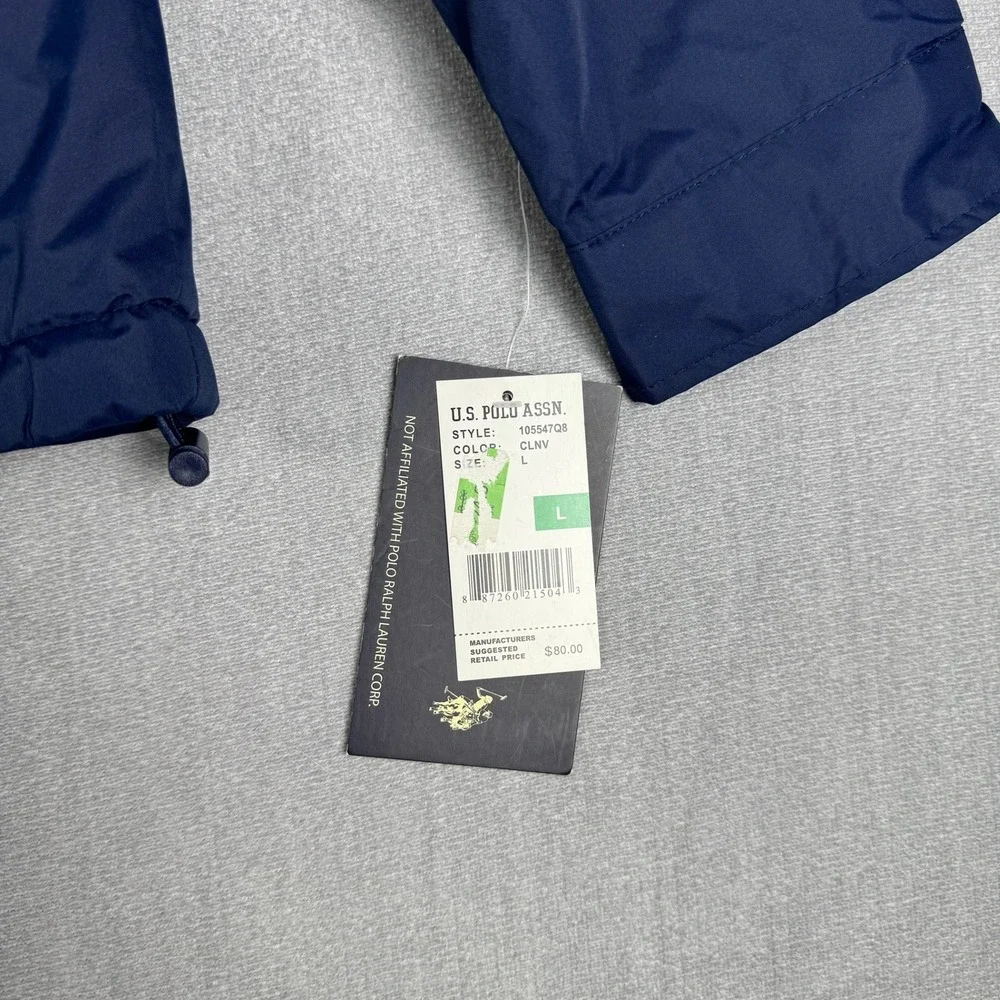 U.S. Polo Assn. Full Zip Fleece Lined Jacket Mens Large Navy Blue 105547Q8